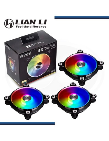 LIAN LI BORA DIGITAL-3 GRAY COLOR ARGB 120mm LED PWM (3PCS, Gray)