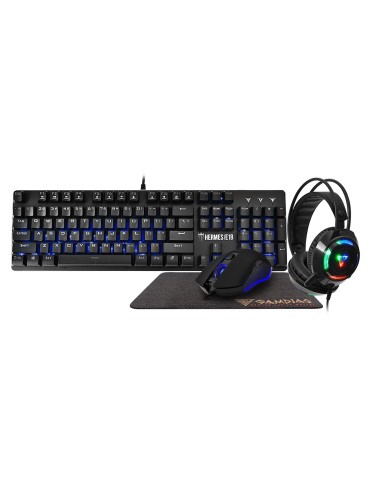 Gamdias GD-HERMES E1B 4-IN-1 COMBO, Gaming Keyboard and Headset with Mouse and Extended Mouse Pad,