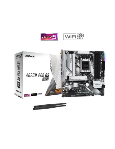 ASRock Micro-ATX A620M PRO RS WIFI, S-AM5, AMD A620, HDMI, 192GB DDR5