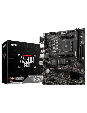 MSI A520M-A PRO AM4 AMD A520 SATA 6Gb/s USB 3.0 Micro ATX AMD